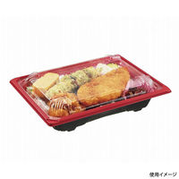 中央化学 どんぶり容器 CT活膳 20-16 赤-BK 身 00772365 1袋(50個)（直送品）