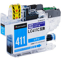 カラークリエーション ブラザー（brother）用 互換インク CC-BLC411C シアン LC411-C互換 1個（直送品）