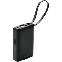 モバイルバッテリー 10000mAh 大容量 小型 USB-Cケーブル一体型 黒 EC-C43LBK エレコム 1個（直送品）