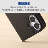 AQUOS wish5 (SH-52F) ケース レザー 手帳型 マグネットブラック PM-S251PLFY3BK エレコム 1個（直送品）