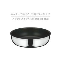 サーモス 取っ手のとれるフライパン 22cm IH/ガス火対応 ステンレス KVF-022 S 1個 食洗機対応 フッ素化合物不使用