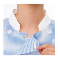 KAZEN コックシャツ ブラックストライプ SS 682-35 1枚（直送品）