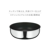 サーモス 取っ手の取れる炒め鍋 IH/ガス火対応 ステンレス KVF-024D S 1個 食洗機対応 フッ素化合物不使用