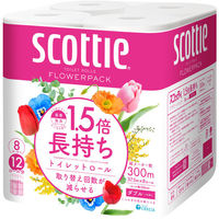 日本製紙クレシア スコッティフラワーパック1.5倍巻き ダブル 4901750263508 1パック(8巻)（わけあり品）
