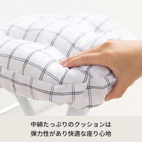 永井興産 NKーC11CHK　丸椅子座面クッションカバー チェック（ホワイト） NKーC11CHK 1セット（10個：1個×10）