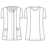 【再検品商品】ナガイレーベン 女子チュニック ピンキーLL NR-8657 1枚　スクラブ　レディース　ナース（わけあり品）