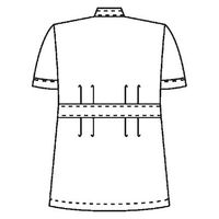 【再検品商品】KAZEN レディス医務衣（ケーシー） 半袖 ホワイト L AKL360-30　白衣（わけあり品）