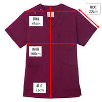 【再検品商品】ミズノ MZ-0092 スクラブ ワイン M MZ-0092-29-M 1枚　スクラブ（わけあり品）