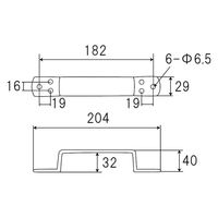 フジテックジャパン V型ラインハンドル 大 ブラック 取手金具 家具対応 黒 1100100010963 1個（直送品）