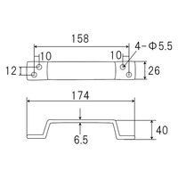 フジテックジャパン アルミ平面ハンドル 大 ブラック 取手金具 家具対応 黒 1100100010961 1個（直送品）