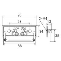 フジテックジャパン 長方形カン ブラック 装飾絵柄 引き手金具 装飾取っ手 黒 1100100010965 1個（直送品）