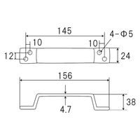 フジテックジャパン アルミ平面ハンドル 小 ブラック 取手金具 家具対応 黒 1100100010962 1個（直送品）