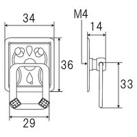 フジテックジャパン 四角形カン ブラック 装飾絵柄 引き手金具 装飾取っ手 黒 1100100010966 1個（直送品）