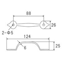 フジテックジャパン クローバーハンドル 大 ブラック 取手金具 家具対応 黒 1100100010959 1個（直送品）
