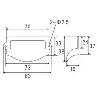 フジテックジャパン ツマミ付ネームプレート 73062 ブラック 名札 家具 整理箱 収納 黒 1100100010976 1個（直送品）