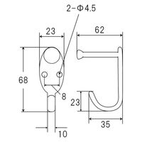 フジテックジャパン アイアンラウンドフック ブラック 壁掛け 小物掛け 金具 黒 1100100010995 1個（直送品）