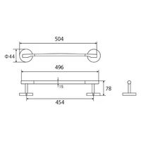 フジテックジャパン スリムタオルハンガー 小 ブラック 壁掛け バス トイレ 黒 1100100011042 1個（直送品）