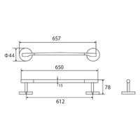フジテックジャパン スリムタオルハンガー 大 ブラック 壁掛け バス トイレ 黒 1100100011041 1個（直送品）