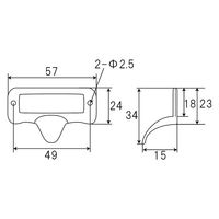 ツマミ付ネームプレート 73061 ブラック 20個入 名札 家具 収納 黒 1100100011125 1箱(20個入)（直送品）