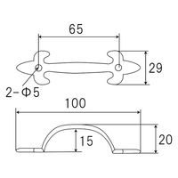 フジテックジャパン イカリハンドル 小 ブラック 24個入 取手金具 黒 1100100011108 1箱(24個入)（直送品）