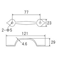 フジテックジャパン クローバーハンドル 小 ブラック 24個入 取手金具 黒 1100100011110 1箱(24個入)（直送品）