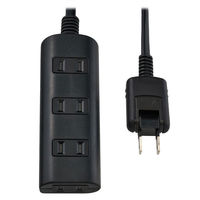 朝日電器 延長コード 電源タップ 2ピン 4個口/5m 雷ガード ほこり防止シャッター WBT-N4050SB(BK) 1個（わけあり品）