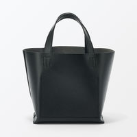 無印良品 ヌメ革 ミニトートバッグ 黒 タテ２２×ヨコ３６×マチ１４ｃｍ 良品計画