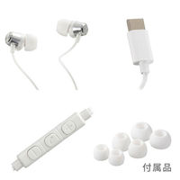 オーム電機 USBーCイヤホン B173 シルバー 03-2388 1個（わけあり品）