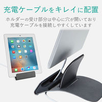 タブレットスタンド スマホスタンド ケーブル差込可能 4段階角度調整 12.9インチ以下 ブラック TB-DSCHARCBK エレコム 1個（わけあり品）