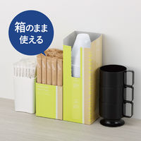 木製マドラー そのまま使える箱入り 紙個包装 スリムタイプ 140mm ヒビフル コクヨ 1箱（180本入）（直送品）