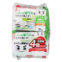 セスキの激落ちくんシート キッチン用 お掃除シート 油汚れ 洗剤不使用（1パック（20枚入×4個）×5）レック