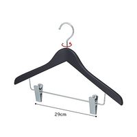 アズワン 木製コーディネートハンガー ブラックボトム下型クリップ付 10本 67-9300-96 1セット(10本)（直送品）