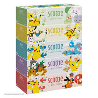 ティッシュペーパー スコッティ ティシュー 250組（5箱入）フラワーボックス ポケモンデザイン 1セット（12パック） 日本製紙クレシア