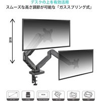 JAPANNEXT ガス式液晶ディスプレイアーム クランプ対応 15ー32インチ対応 2ー6.5kg JNーGC24V 1台