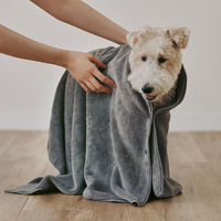 無印良品 マイクロファイバー スナップボタン付ペット用タオル 大 ７２×１０２ｃｍ チャコール 良品計画