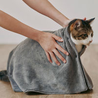 無印良品 マイクロファイバー スナップボタン付ペット用タオル 小 ４８×６８ｃｍ チャコール 良品計画