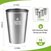 Swiss+Tech SWISS TECH スイステック シルバーカップセット 473ml ST001084 1個（直送品）