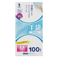 【使いきり手袋】 宇都宮製作 クイン ぴったり天然ゴム M NR0501PFーNB 1箱（100枚）