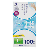 【使いきり手袋】 宇都宮製作 クイン ぴったり天然ゴム L NR0501PFーNB 1箱（100枚）