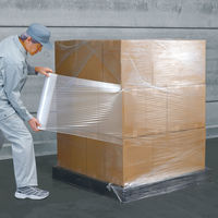 「現場のチカラ」ストレッチフィルム エコノミータイプ 25μm 500mm×300m巻 透明 1箱（6本入)  オリジナル