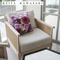 川島織物セルコン KEITA KAWASAKI ダリア 背当てクッションカバー 450×450mm バイオレット LL1316_08V 1枚（直送品）