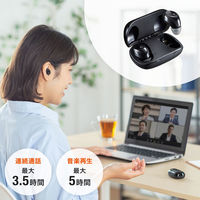 サンワサプライ 完全ワイヤレスヘッドセット MM-BTTWS003BK 1個（直送品）