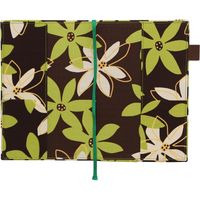 シンメ い草の新書カバー しおり紐・ペンホルダー付き [黒/フラワーグリーン] A02-25-00202 1セット(2個)（直送品）