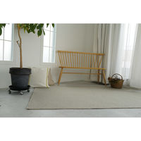 スミノエ コンシェルジュ ウールスコット プレーン 防炎 ラグ WS102 3500×3500mm ライトグレー 1枚（直送品）