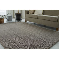 スミノエ コンシェルジュ ウールスコット ヘリンボーン 防炎 ラグ WS203 3500×3500mm ブラウン 1枚（直送品）