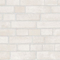 菊池襖紙工場 貼ってはがせてのり残りしない壁紙 レンガ ホワイト JK4523-3 1セット(2本)