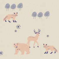 菊池襖紙工場 貼ってはがせてのり残りしない壁紙 どうぶつ 45cm×2.5m巻き JK4552-2 1梱包（2本入）（直送品）