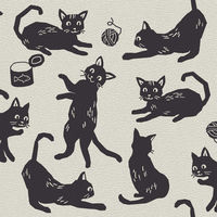 菊池襖紙工場 貼ってはがせてのり残りしない壁紙 仔猫 45cm×2.5m巻き JK4558-2 1梱包（2本入）（直送品）