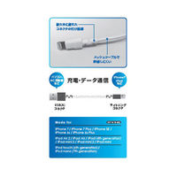 ナカバヤシ ライトニングワイヤーケーブル3.0m LNC-W30W 1個（直送品）