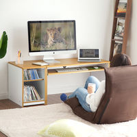 サンワサプライ パソコン ローデスク(120cm幅・収納サイドデスク付・木目調) 100-DESK038 1台（直送品）